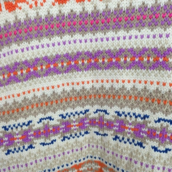 Ralph Lauren LRL Fair Isle Knit Tunic Sweater 1X Boat Neck Cream Colorful New - Picture 7 of 12